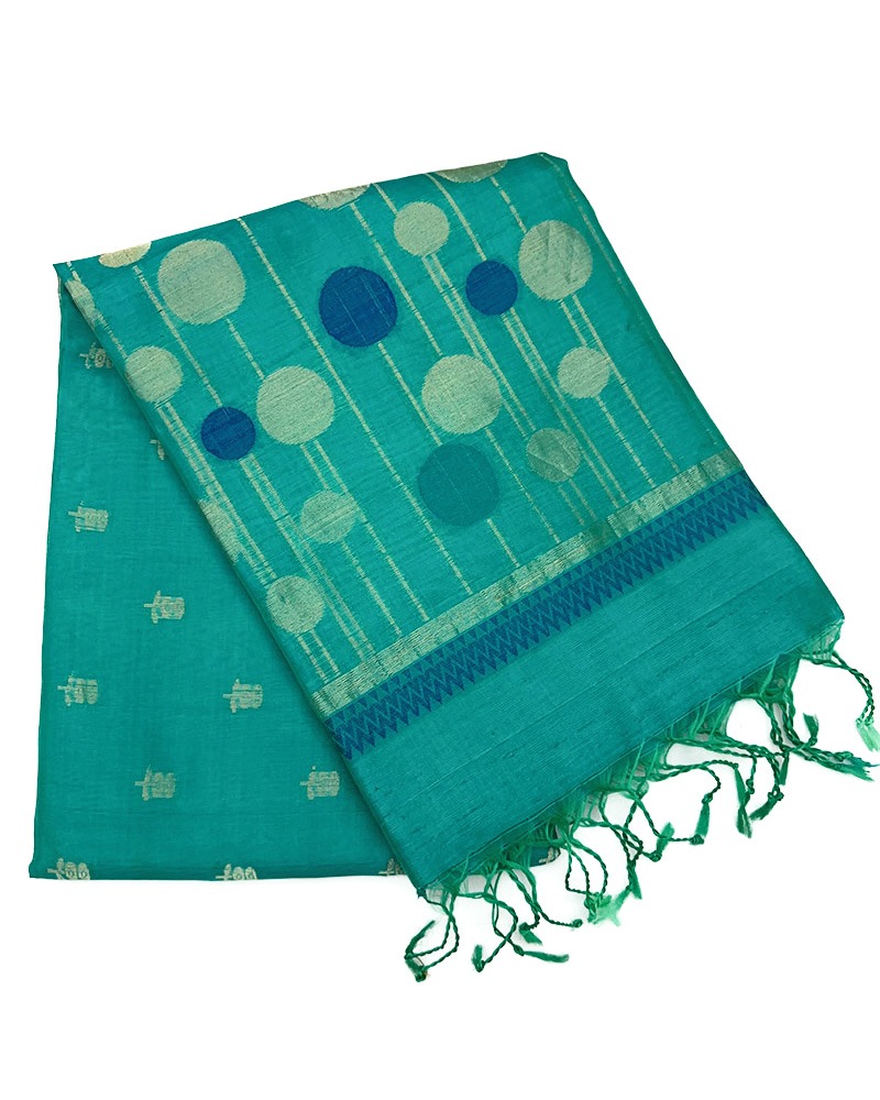 Coral Blue soft silk saree