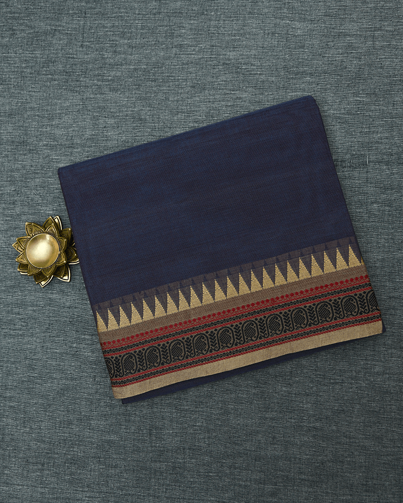 Navy Blue Kanchi Cotton Saree