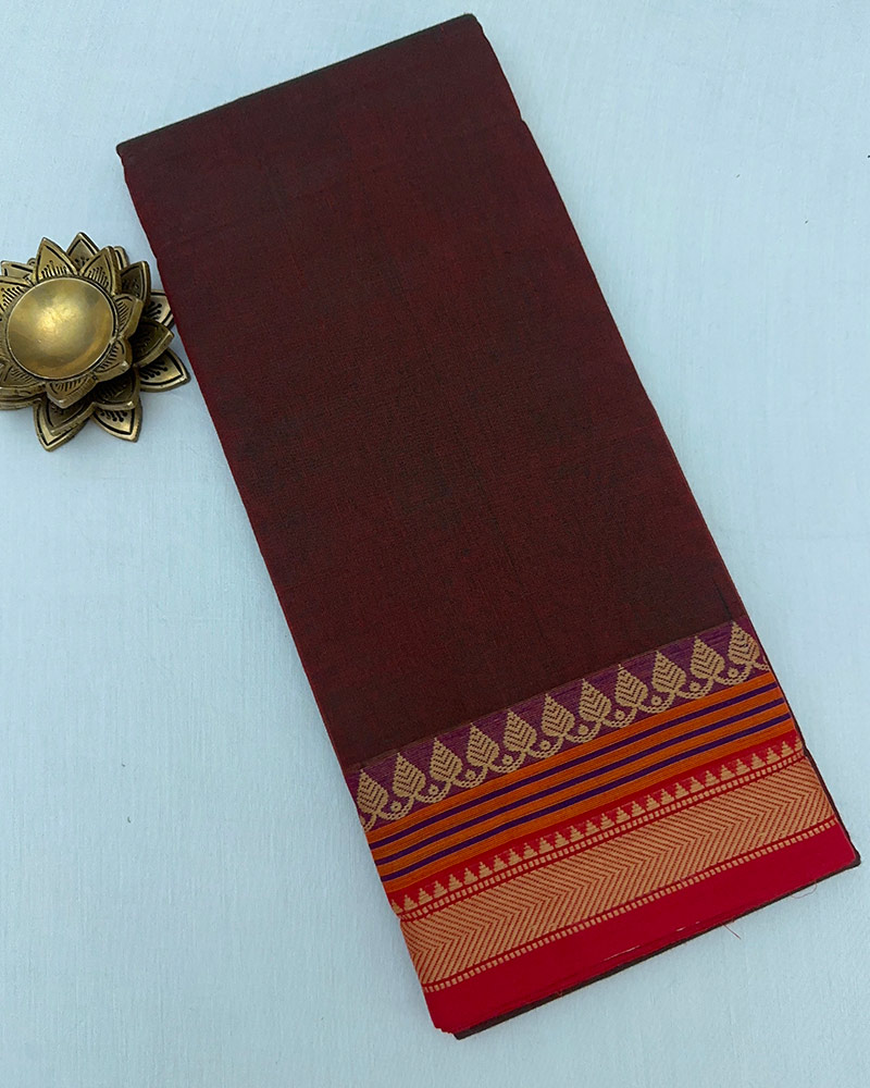 Coffee Colour Kanchi Cotton Saree