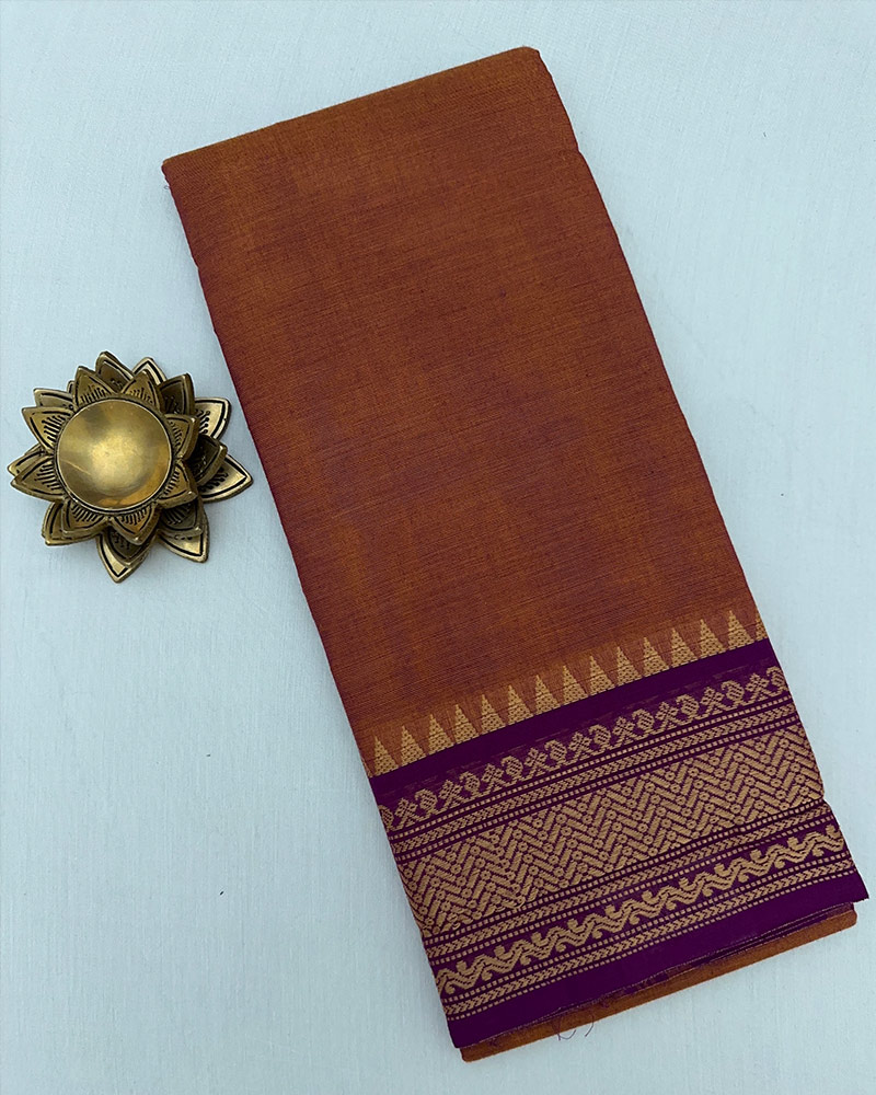 Brown Kanchi Cotton Saree