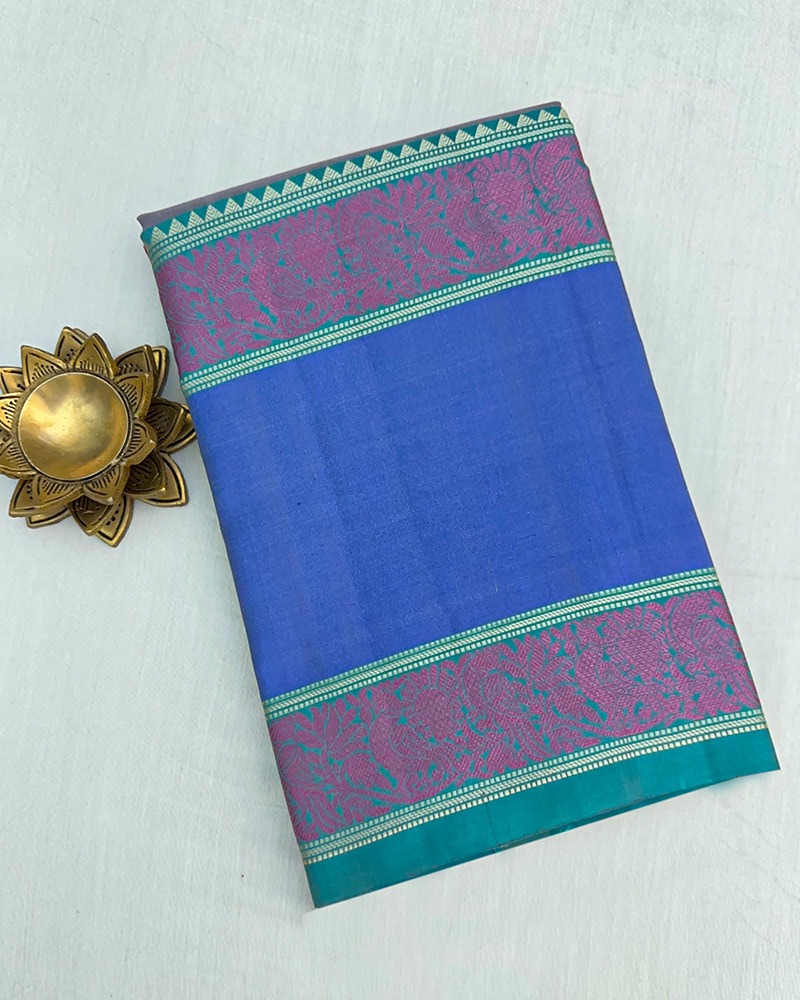 Gray With Blue Kanjivaram Saree