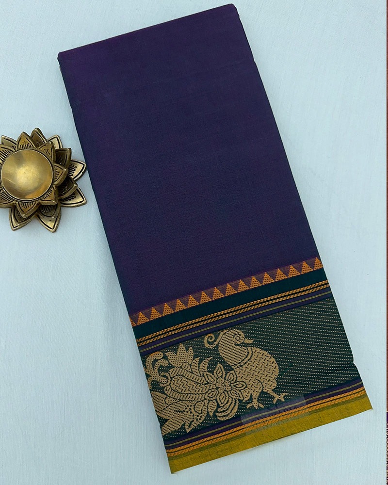 Navy Blue Kanchi Cotton Saree