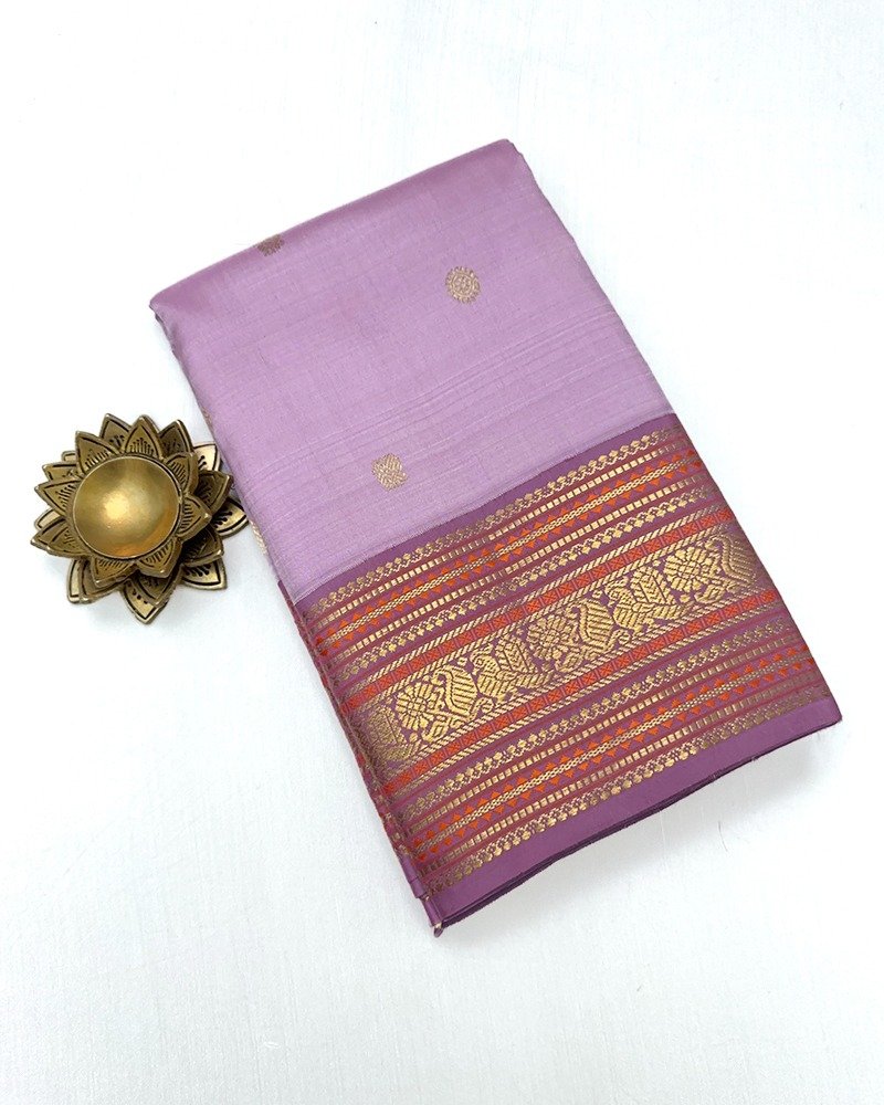 Lavender Pink kanjivaram Saree