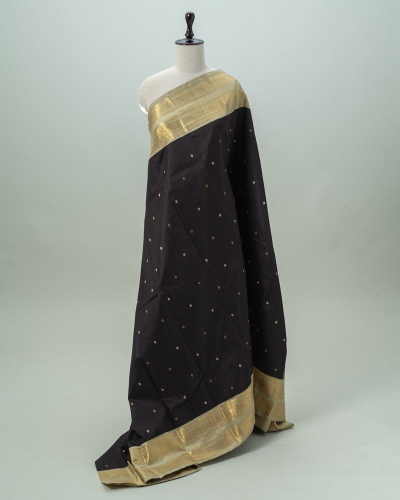 Brownish Black Kanjivaram Saree