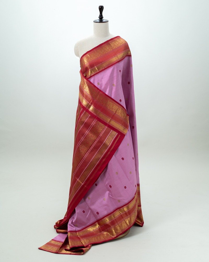 Lilac Kanjivaram  Saree - Image 4