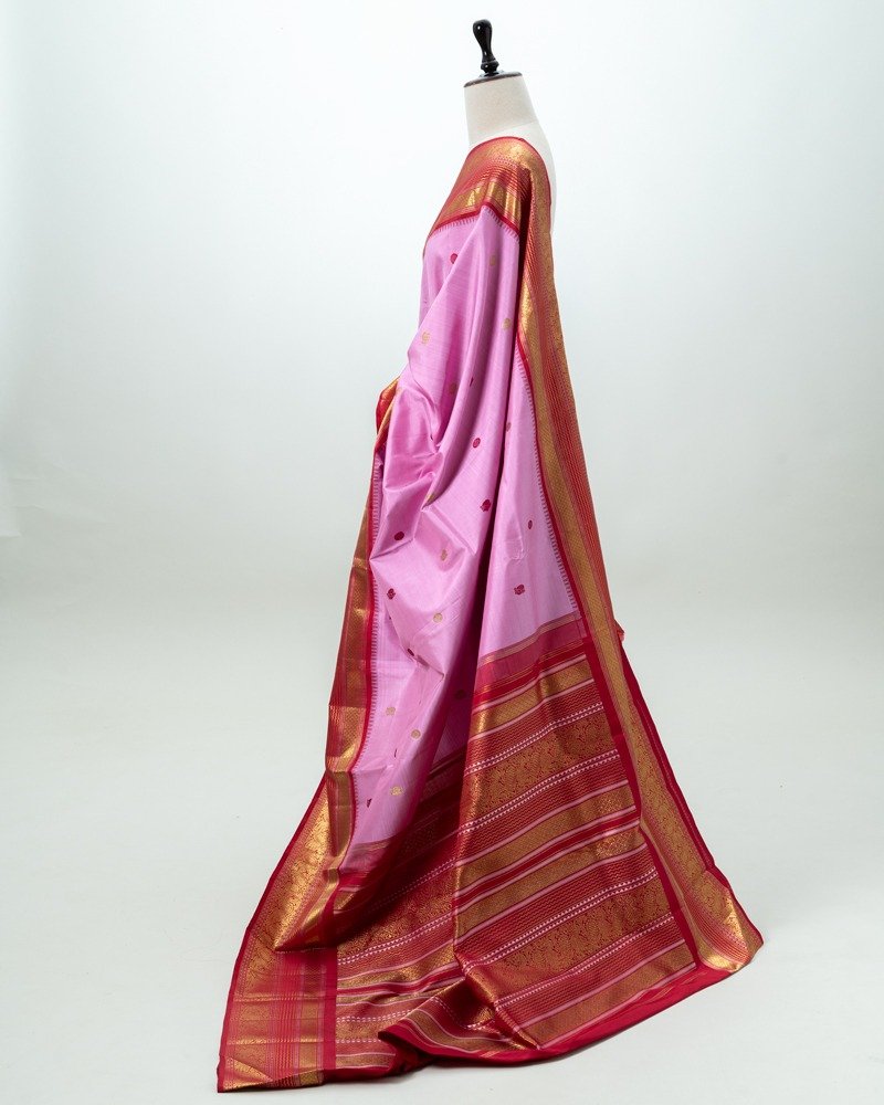 Lilac Kanjivaram  Saree - Image 5