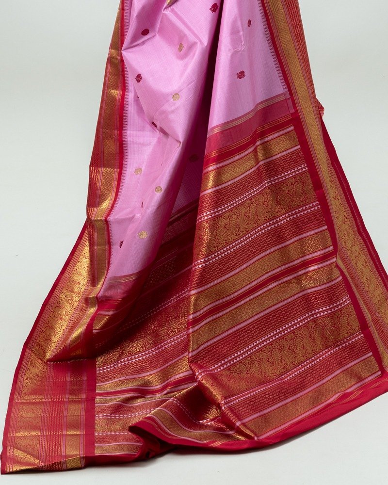 Lilac Kanjivaram  Saree - Image 6