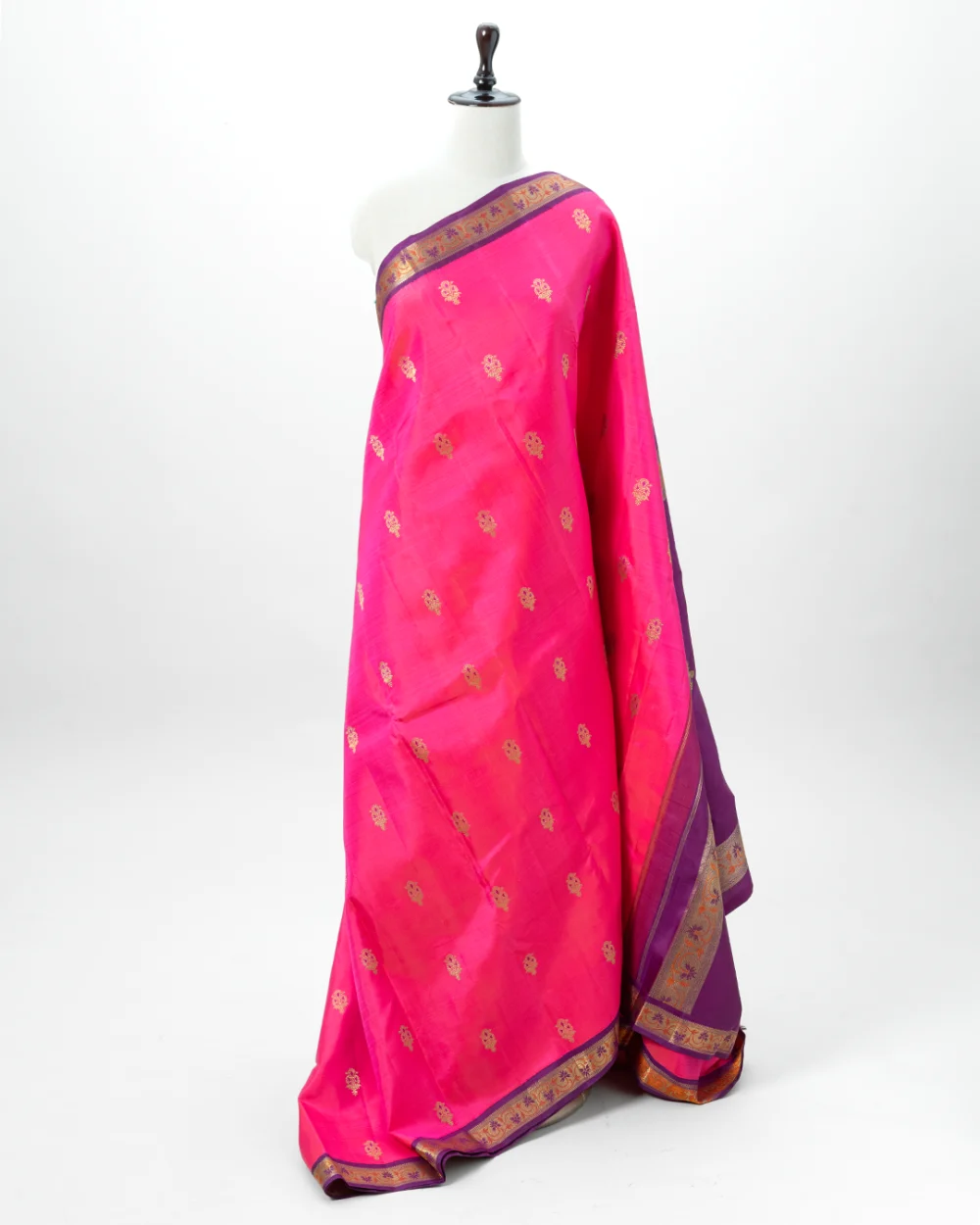 Pink With Purple Kanjivaram Saree
