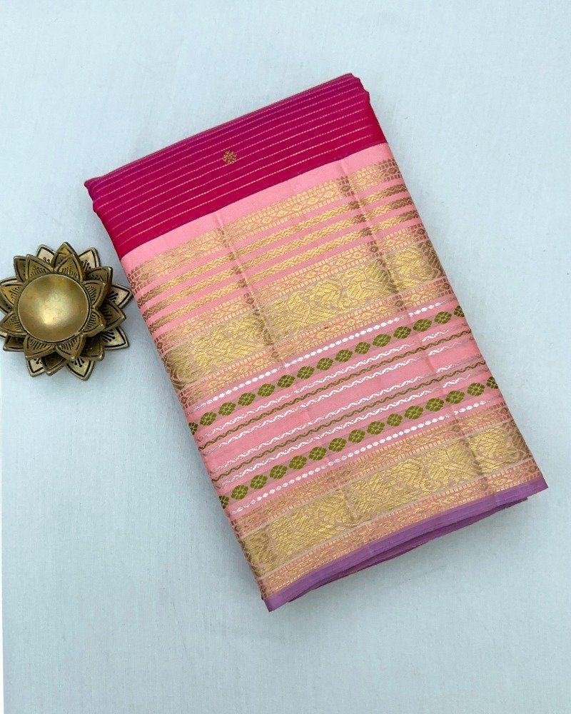 Magenta Pink Kanchi silk saree