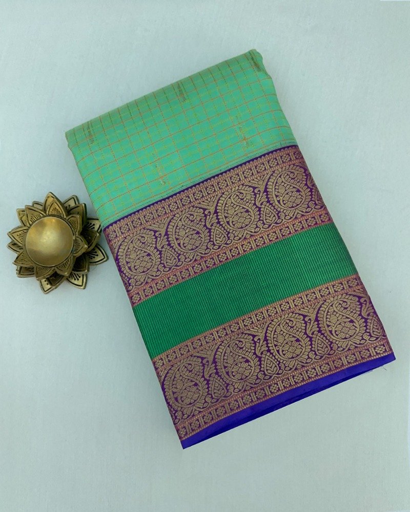 Mint green Kanchi silk saree