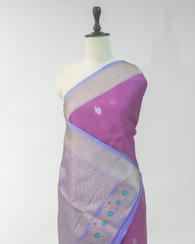 Vibrant magenta Banarasi silk saree