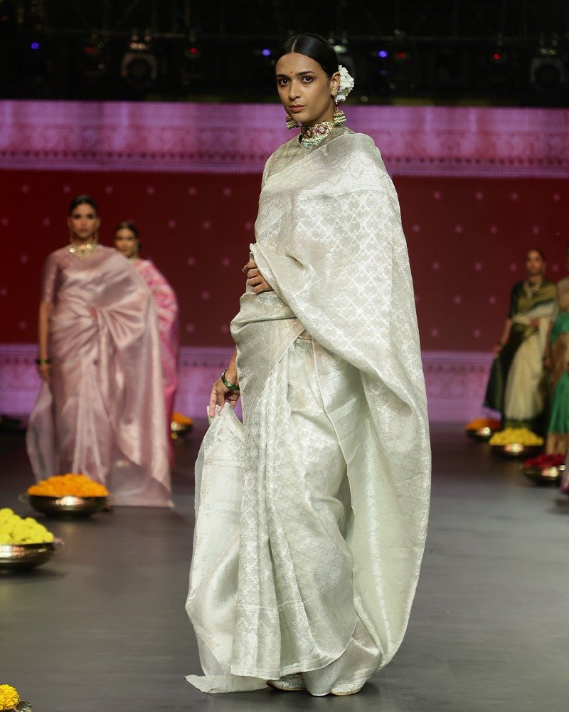 Elegant ivory-white silk