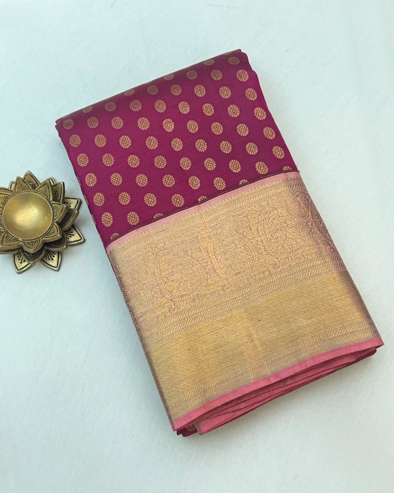 Burgandy kanchi silk saree