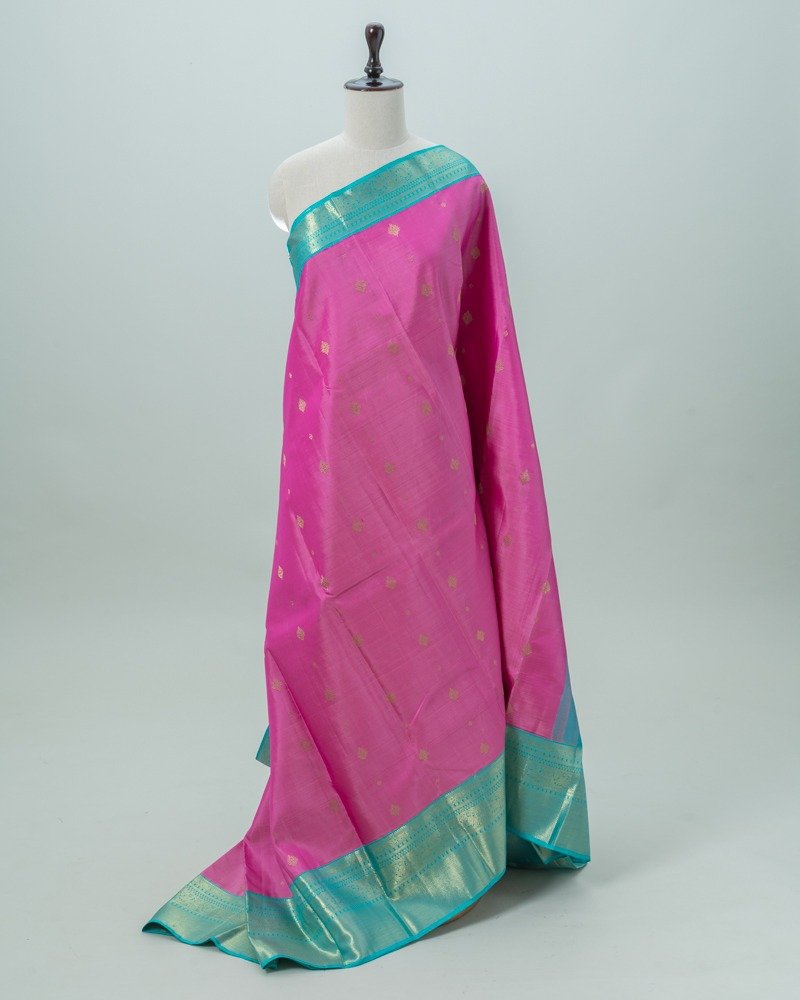 Magenta Teal Kanjivaram saree