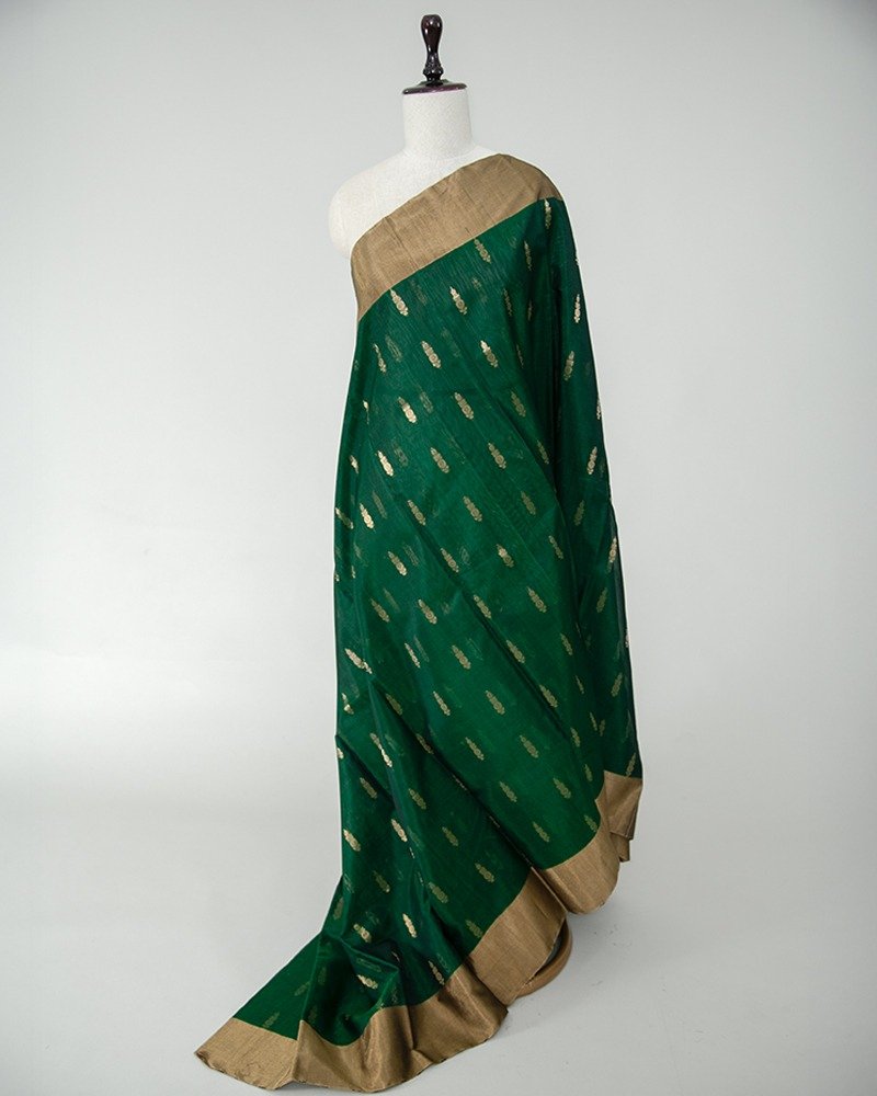 Emerald green fancy saree