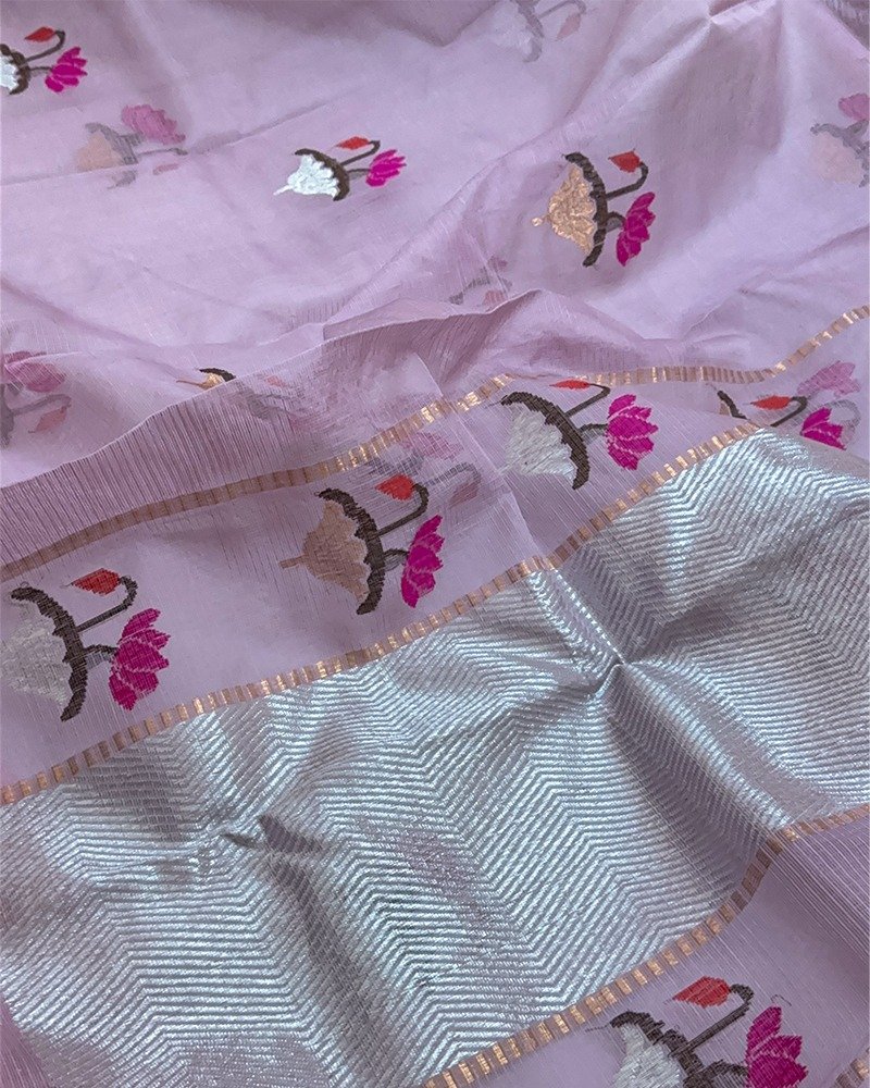 Baby pink zari kota