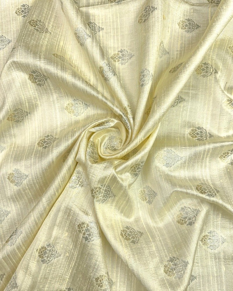 Beautiful ivory raw silk fabric