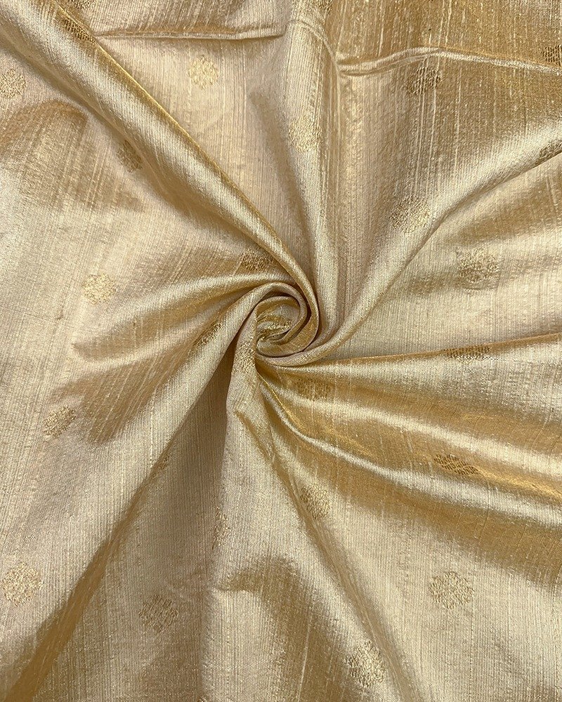 Elegant champagne gold raw silk fabric