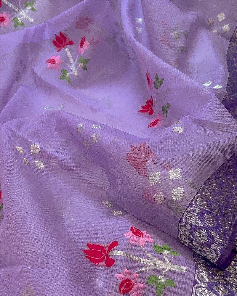 Lilac Zarikota saree