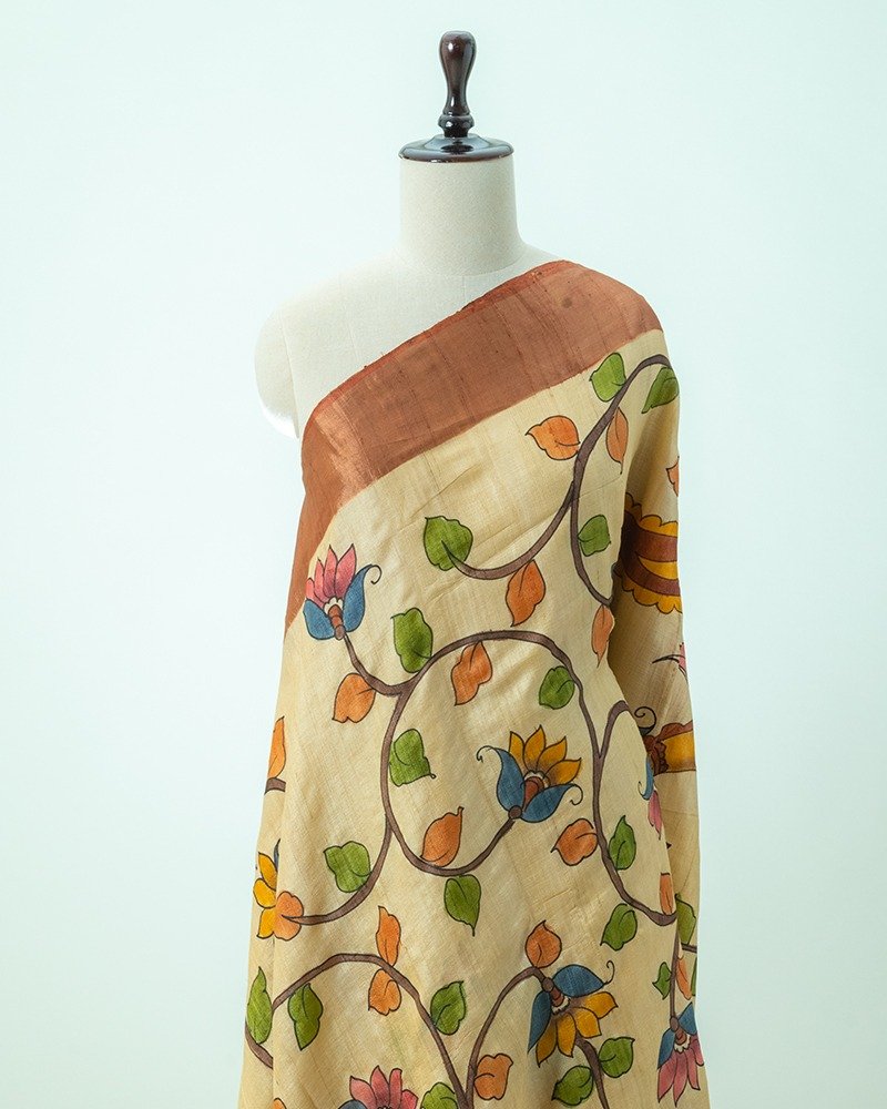 Cream Tussar Kalamkari