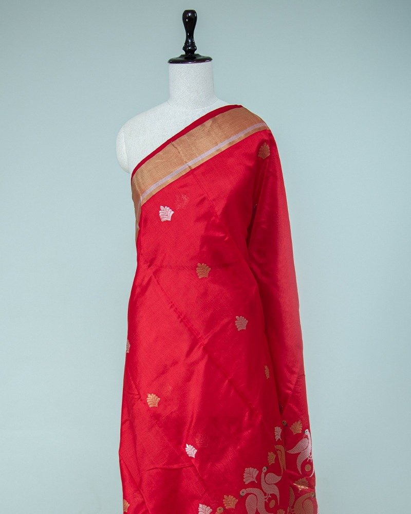 Red Chanderi Silk