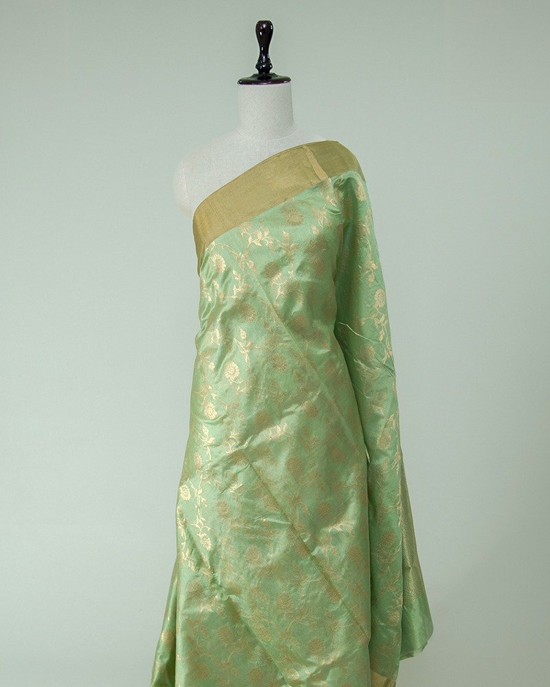Sage Green Chanderi Silk saree