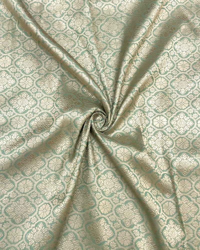 Pastel green Banaras Brocade fabric