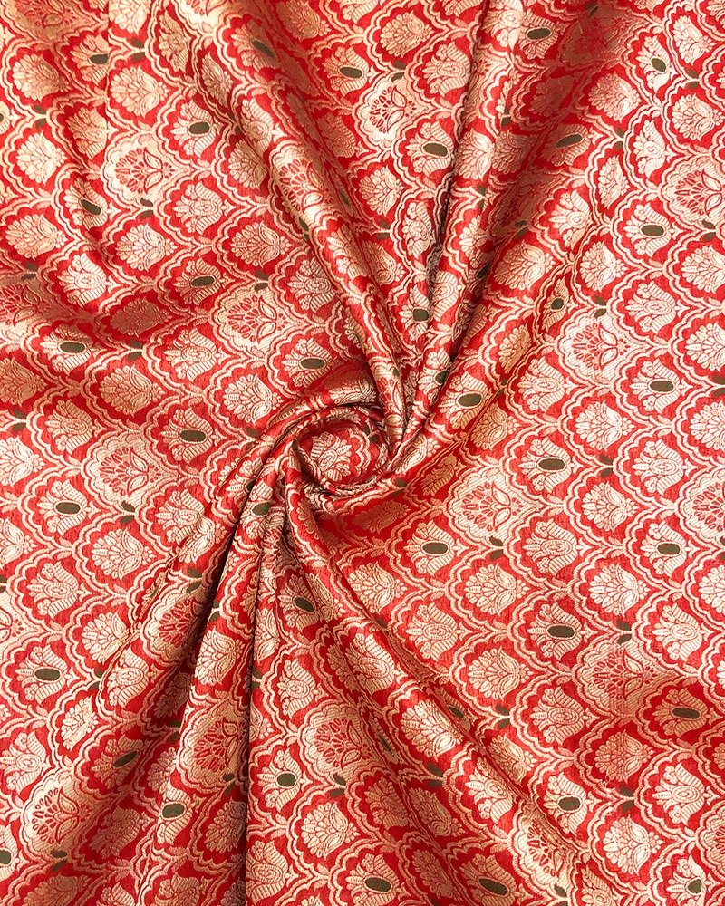 Bright red banaras brocade