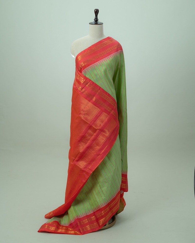 Light green gadwal saree