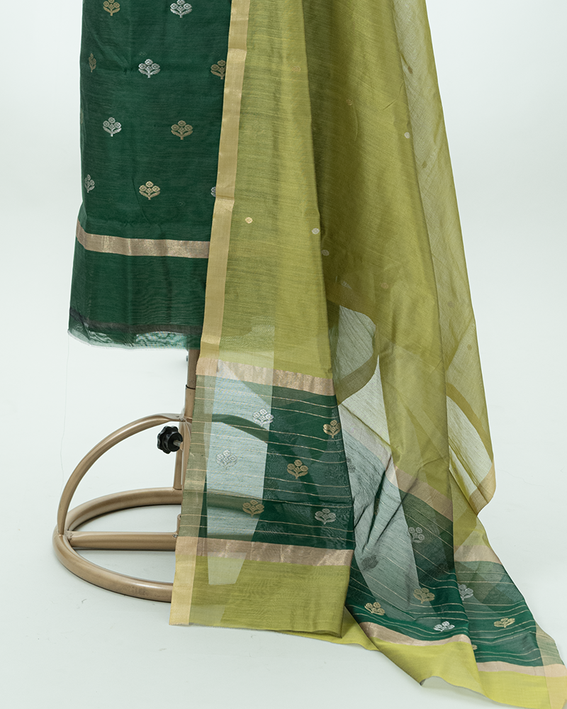 Green Chanderi Kurta Set - Image 3
