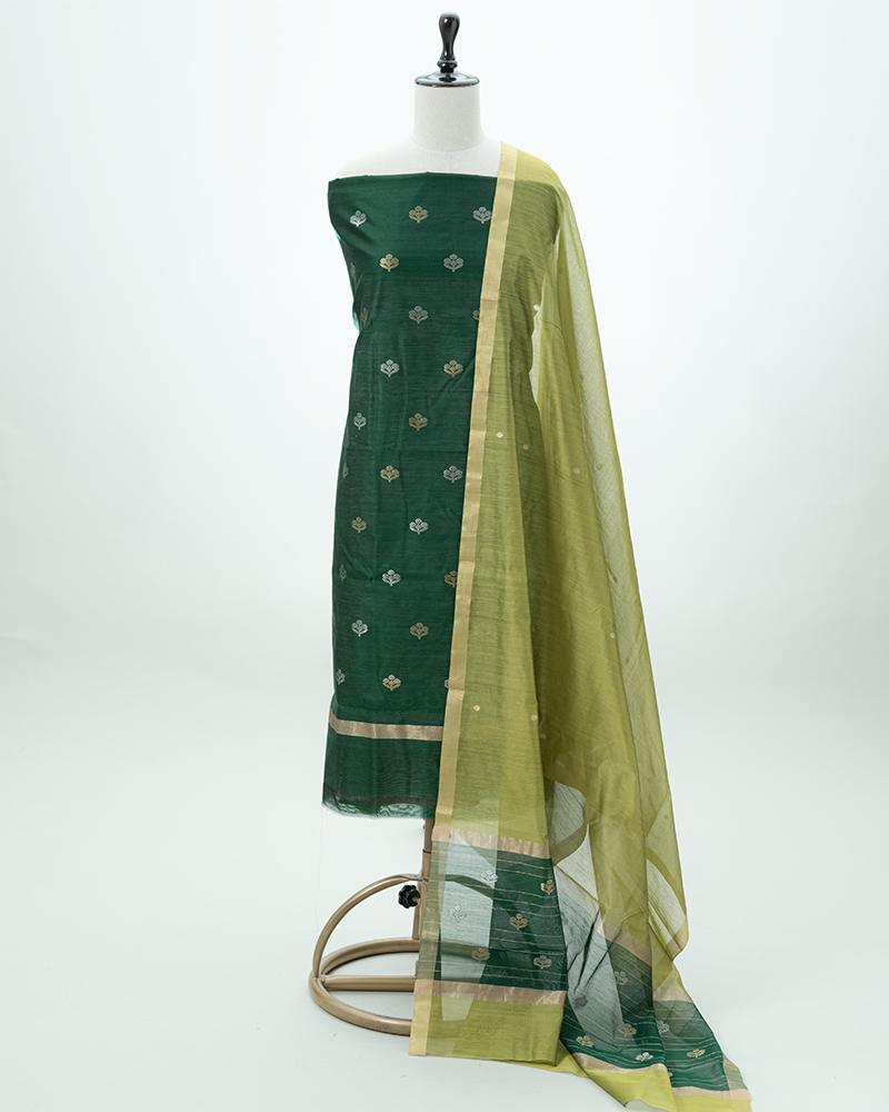 Green Chanderi Kurta Set