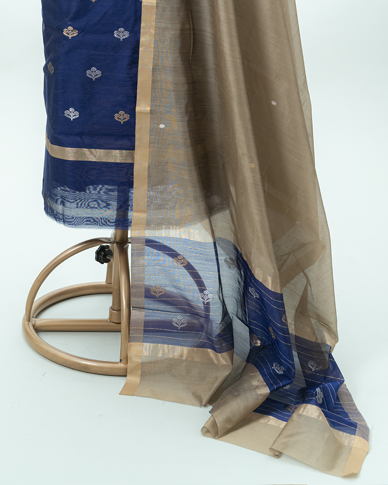 Royal Blue Chanderi Kurta Set - Image 3
