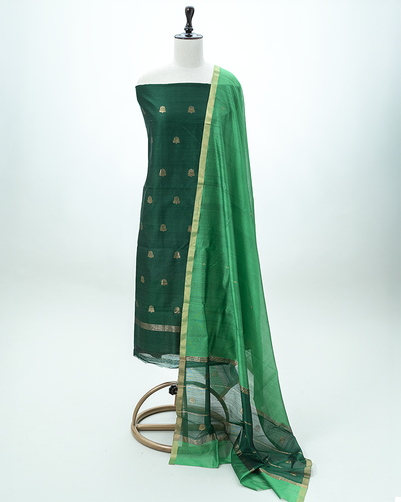 Green Chanderi Kurta Set