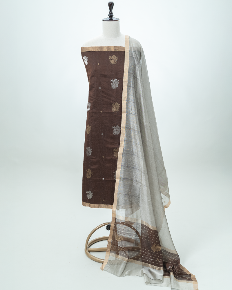 Brown Chanderi Kurta Set