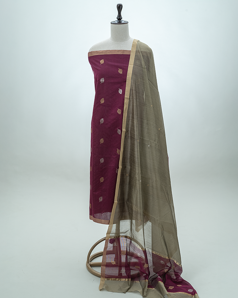 Maroon Chanderi Kurta set