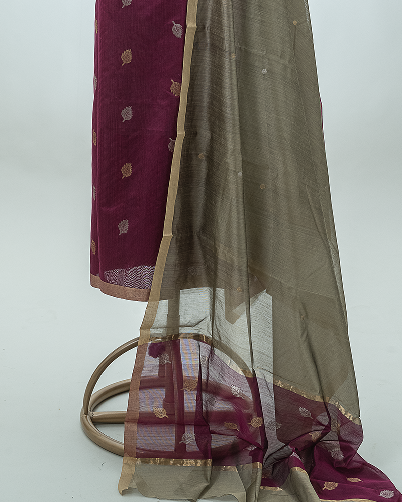 Maroon Chanderi Kurta Set - Image 3