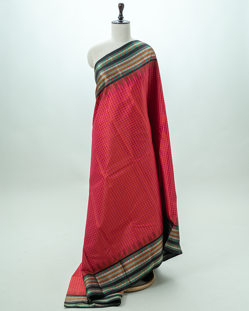 Deep Red Kanjivaram silk saree