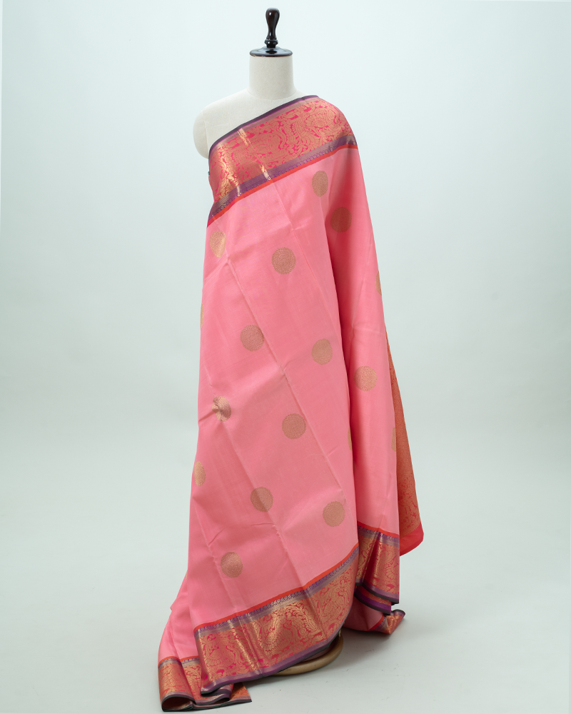 Baby Pink Kanjivaram silk saree
