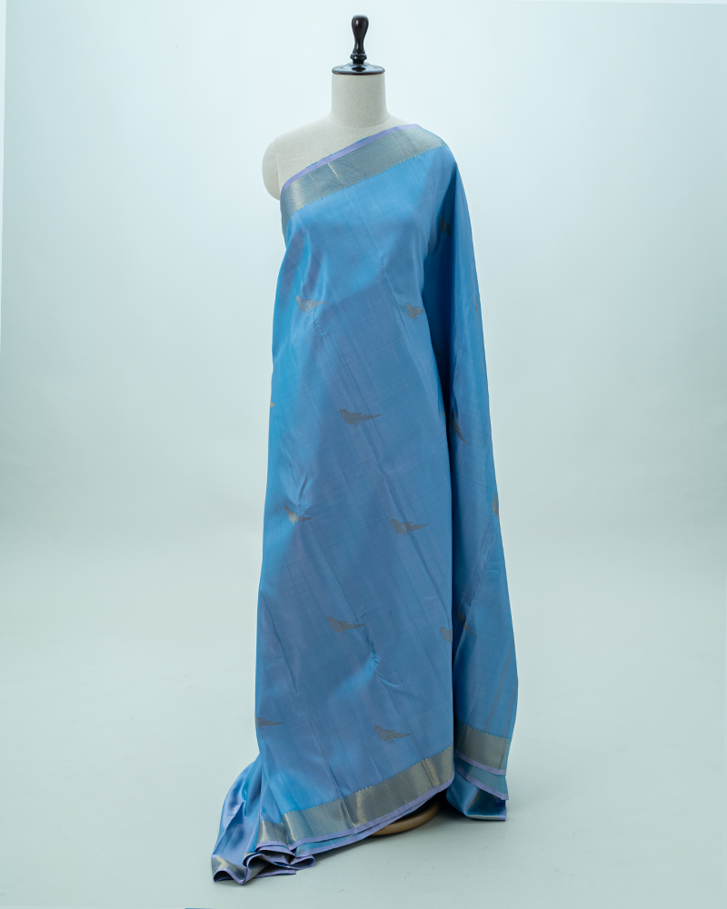 Blue Kanjivram Silk Saree