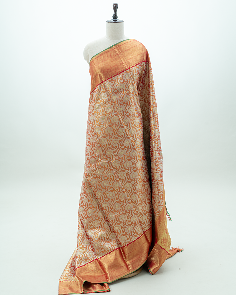 gold tussar kanjivaram silk