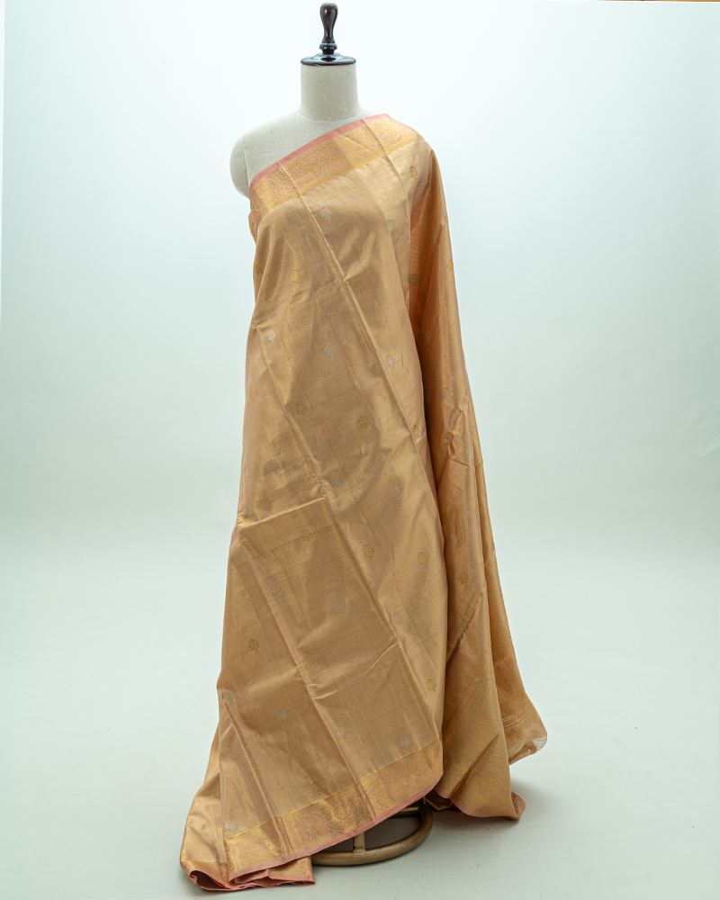 Light Gold Tissue Kanjivaram Silk Saree