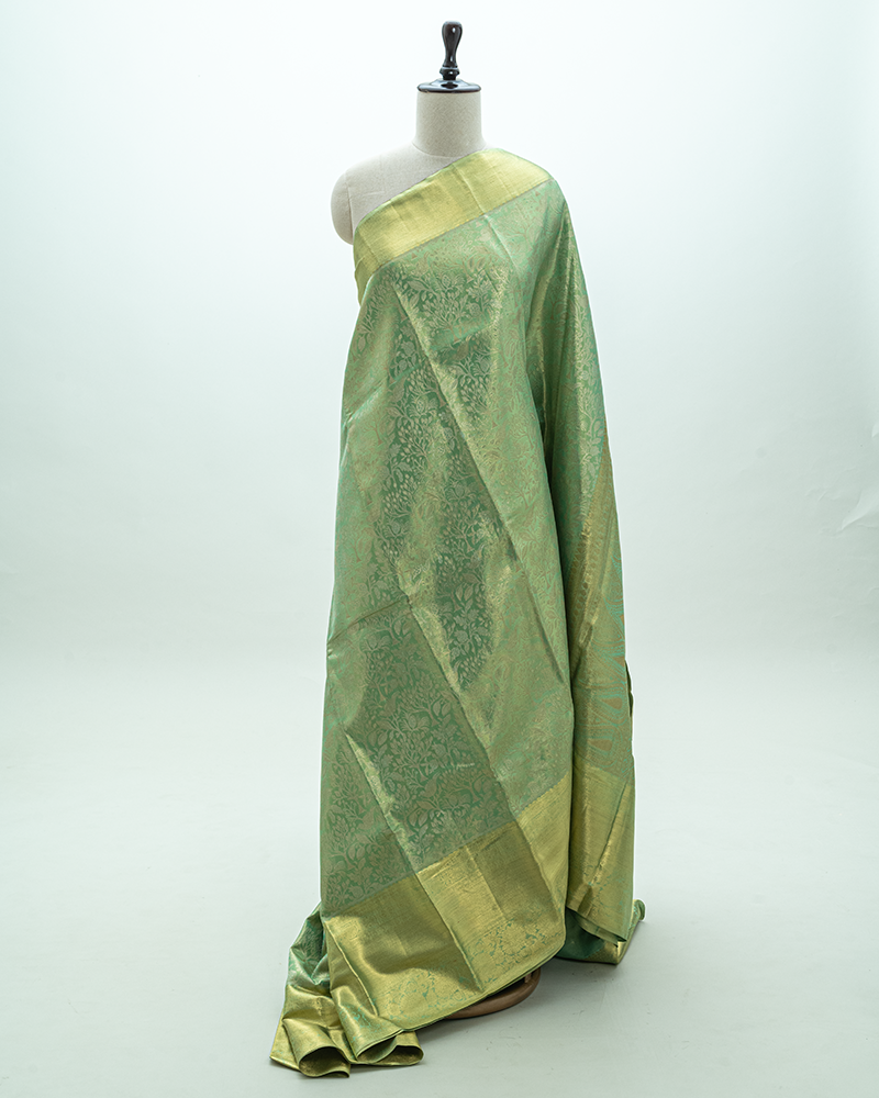 Aqua Tissue Kanjivaram Silk Saree