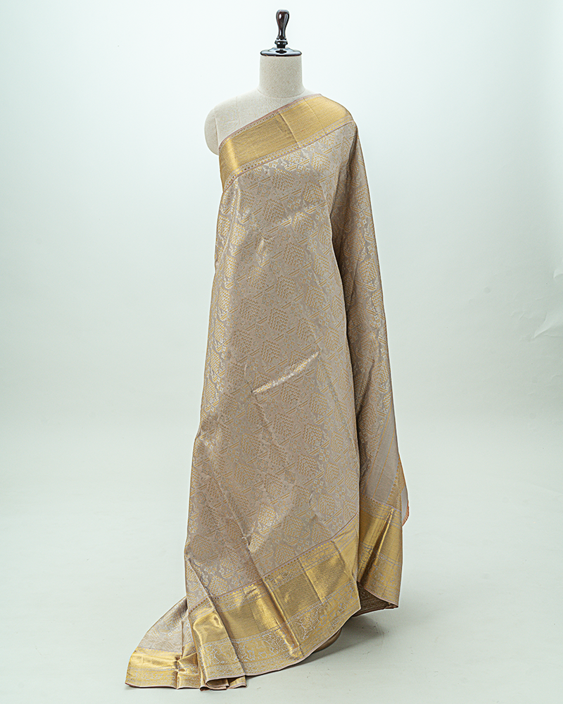 Light Gold Tissue Kanjivaram Silk Saree