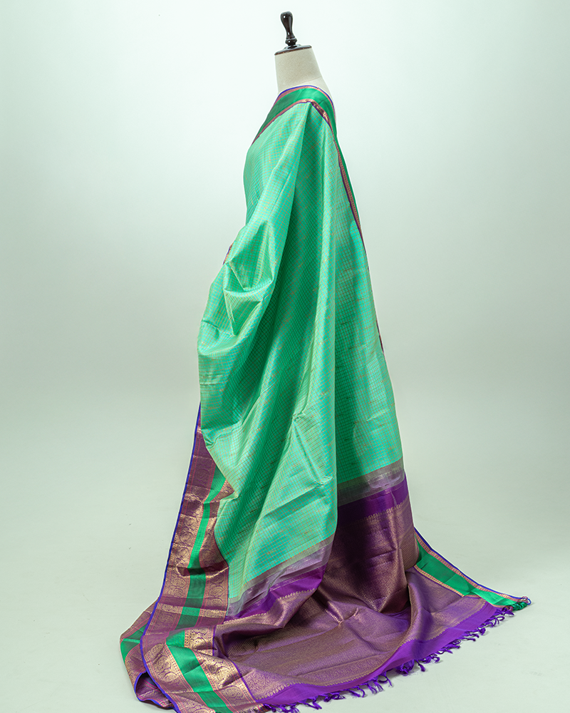 Mint Green Kanjivaram Saree - Image 4