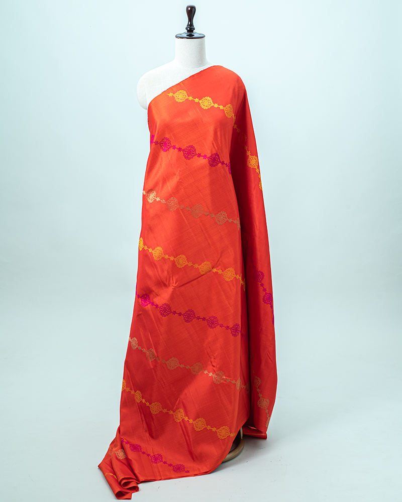 Orange Kanjivaram Silk Saree