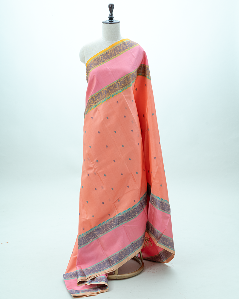 Peah gapborder Kanjivaram silk saree