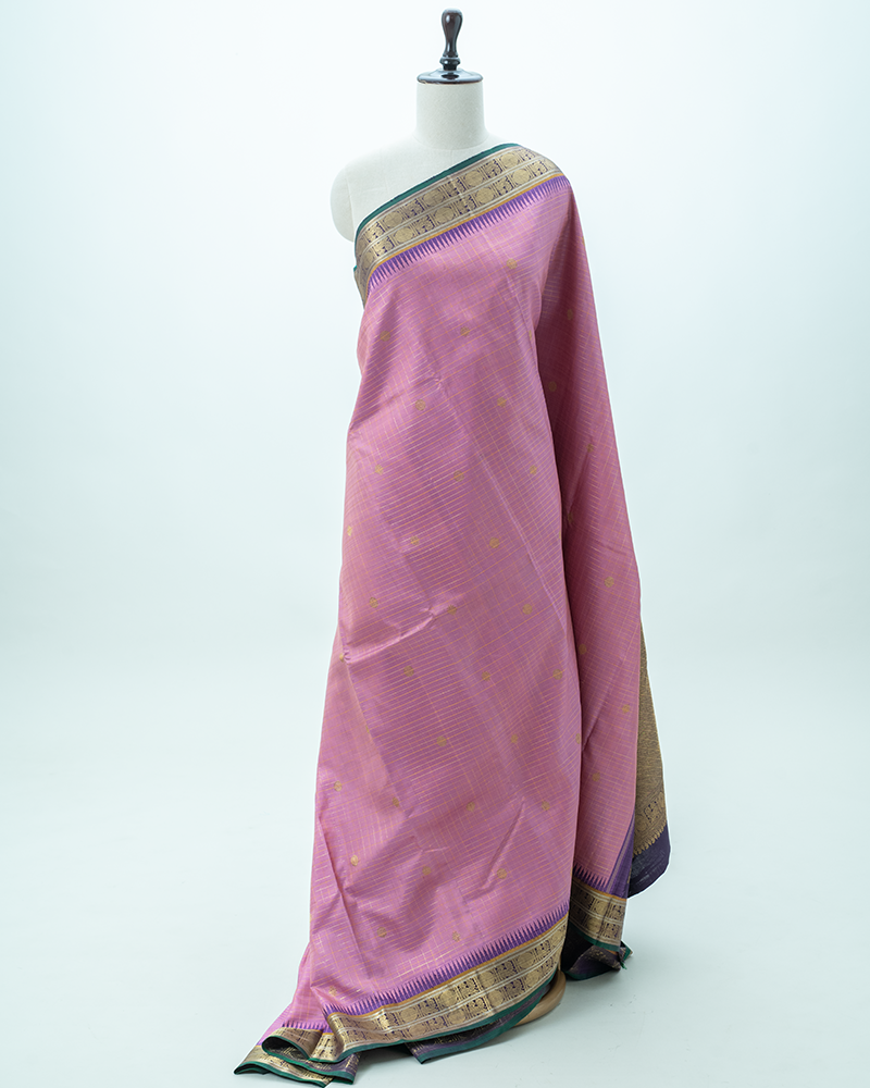 Dusky Rose Kanivaram silk saree