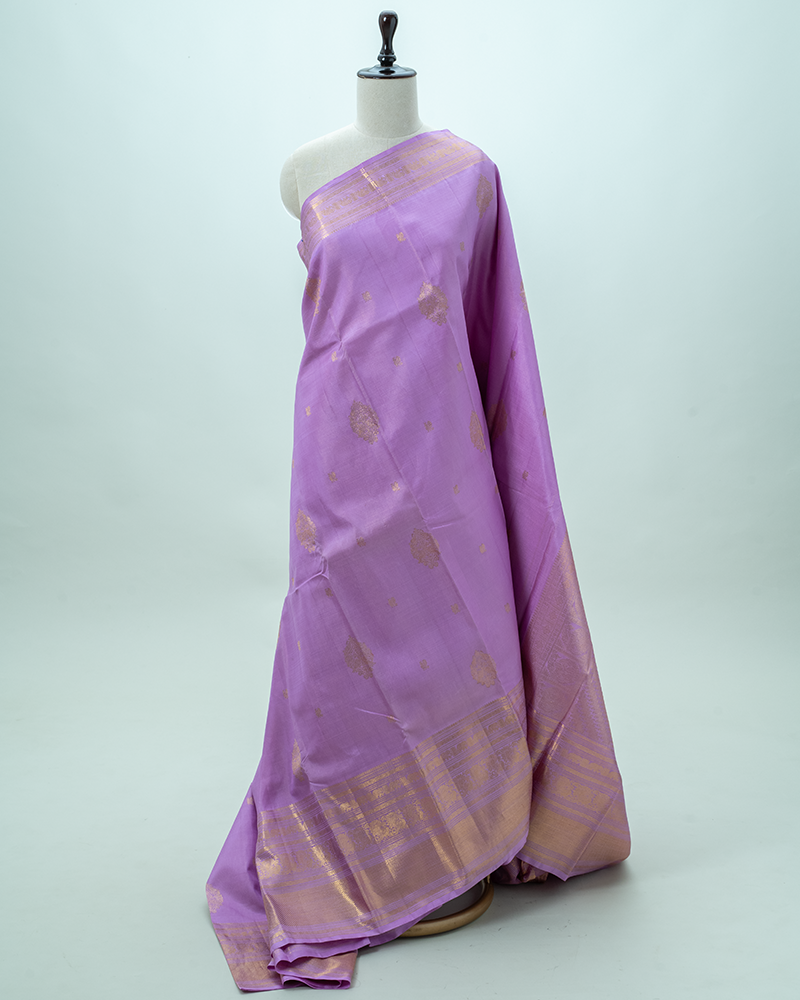 Purple Gold Kanjivaram Silk Saree
