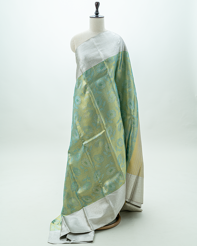 Soft Mint Tissue Kanjivaram silk saree