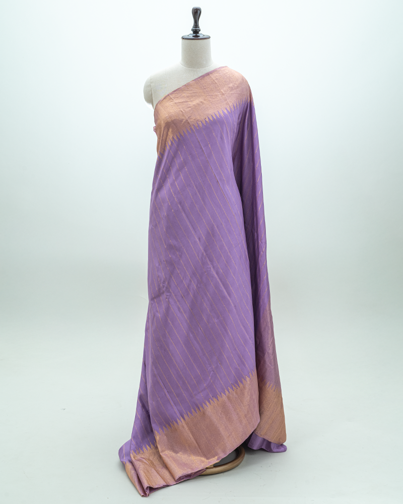 Mauve purple Gadwal silk saree